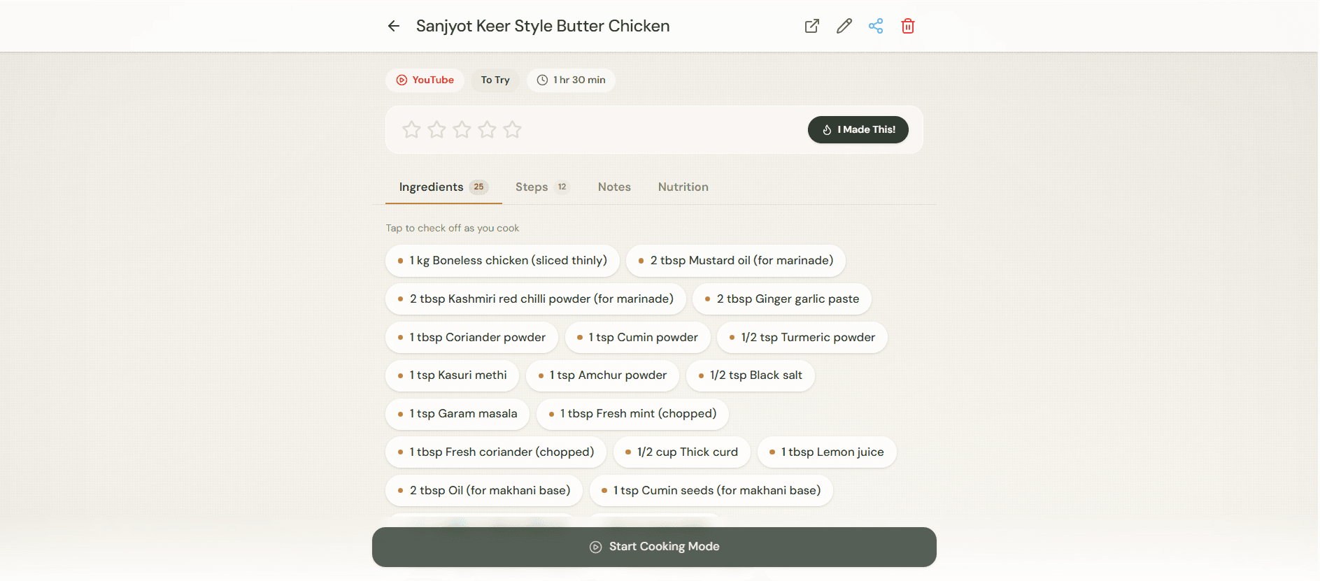 Vidhikosh — clean extracted recipe with ingredients